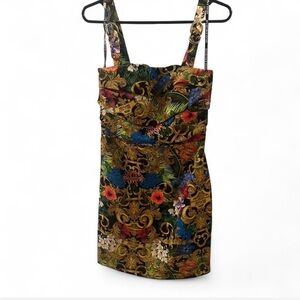 Versace Jeans Collection Multicolor Baroque Mini Dress